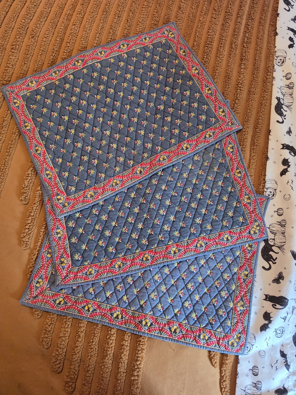 Vintage Vera Bradley Quilted Placemats - Set Of 3 EUC